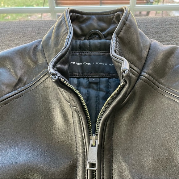 Andrew Marc New York Genuine Leather Moto Cafe Racer Jacket - Picture 2 of 12
